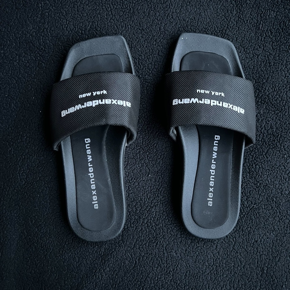 Alexander Wang Women's Logo Pool Slides